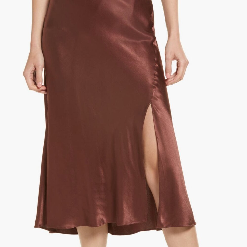 Rails Maya Satin Midi Skirt (Raisin)